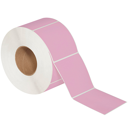 4 x 4" Pink Thermal Transfer Labels